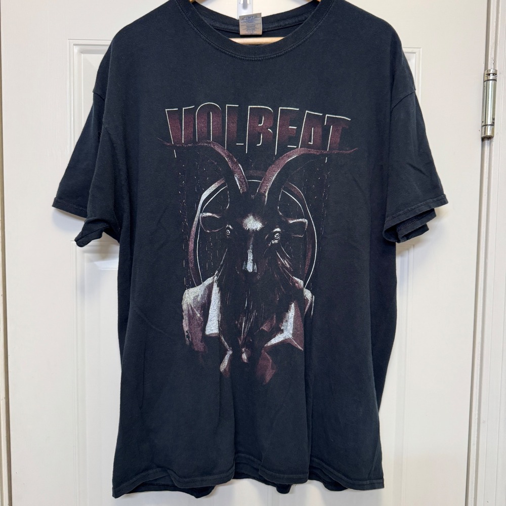 Volbeat Mens T-Shirt XL Black 2015 North America Tour Goat Graphic Rock Music